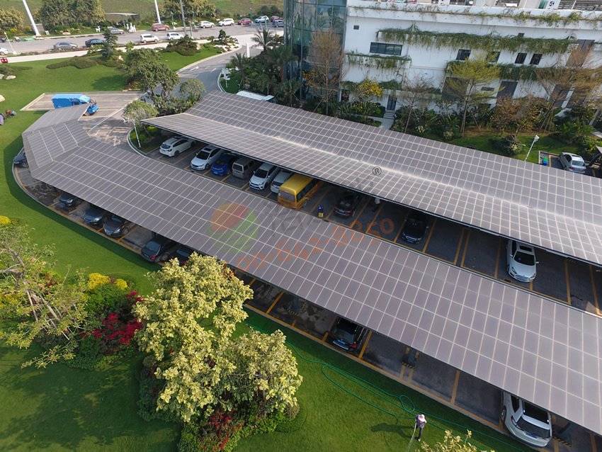 惠州碧桂圓潼湖科技小鎮產業發展中心205.56KW太陽能光伏發電項目-車棚圖